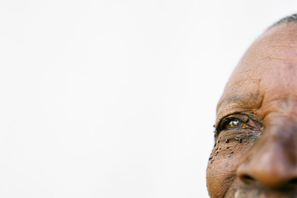 Close-up portrait of a Burundian coffee farmer
